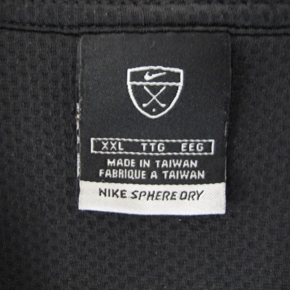 Vintage Nike Sphere Dry Long Sleeve 3-Button Henley Men's‎ XXL Black